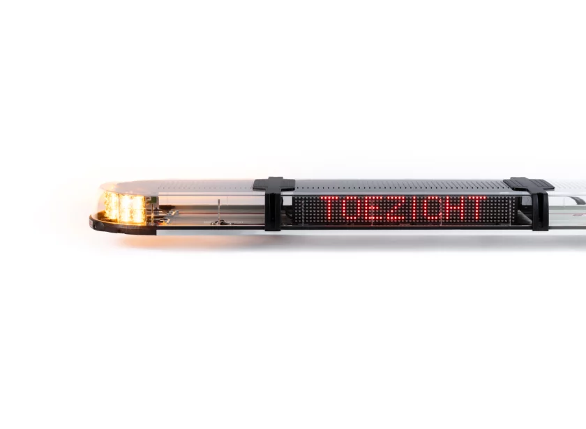 Haztec Xpert dakset met amber LED signalering en rood matrixtekstbord van Marelko