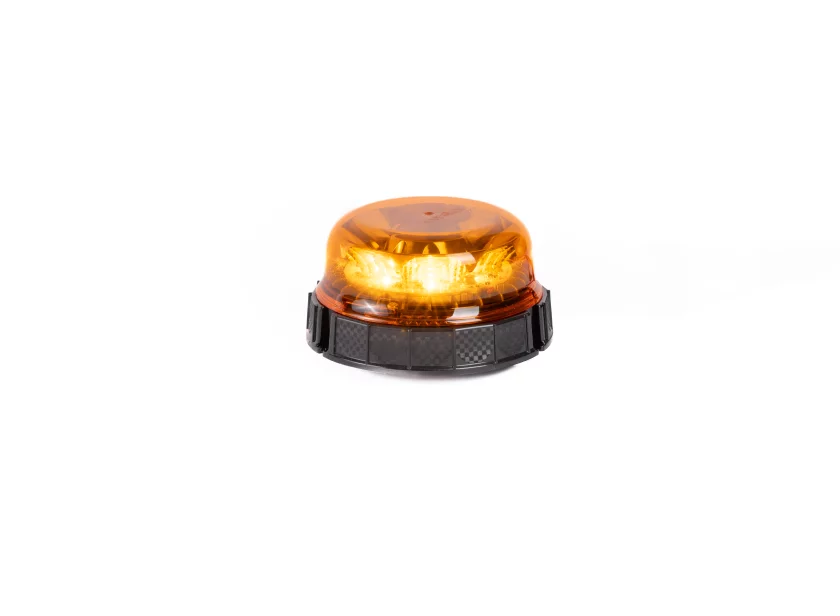 Amber SAFE365 LED beacon in werking met krachtige lichtopbrengst van Marelko