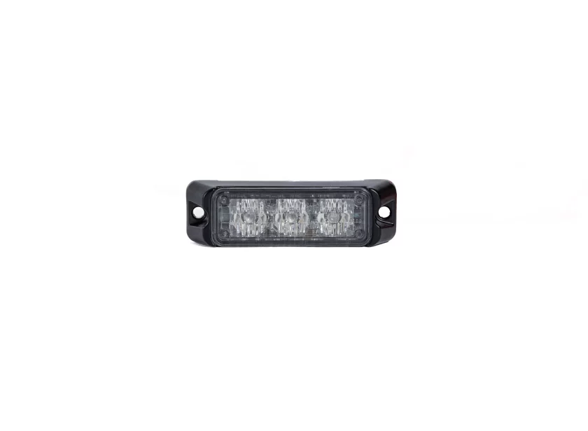 3 LED Directional Warning Light flitser met zwarte behuizing en heldere lens van Marelko