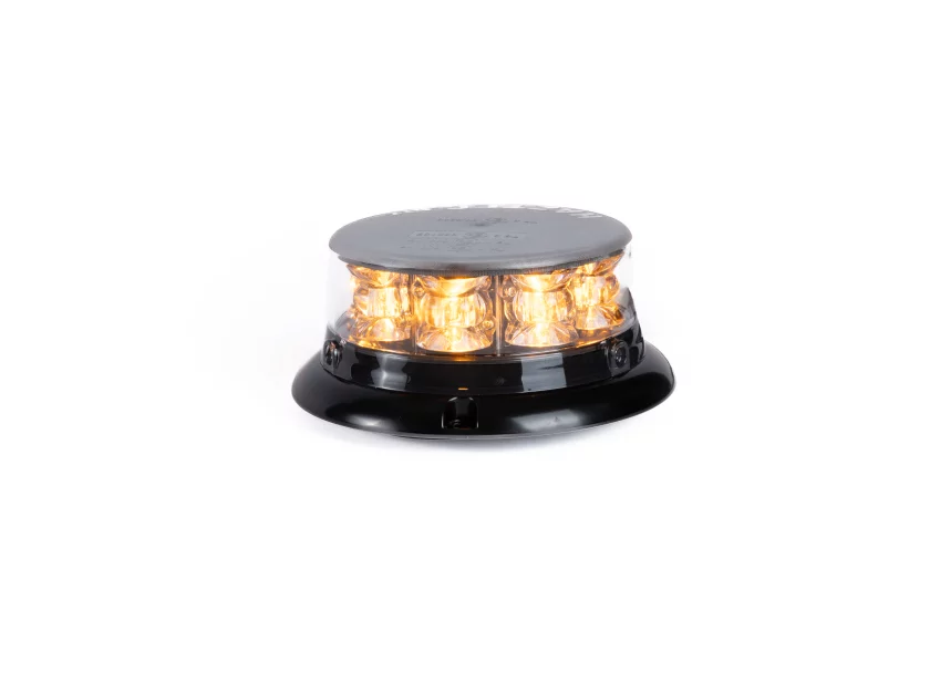 Amber Haztec Impact ELP LED beacon in werking met compacte lage behuizing van Marelko