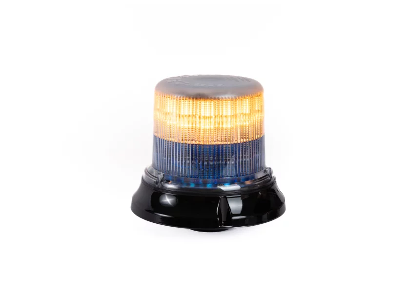 Amber Haztec Impact DR LED beacon in werking met krachtige LED signalering van Marelko