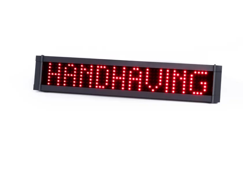 H565-R tekstbord met tekst “HANDHAVING” op rode LED display van Marelko