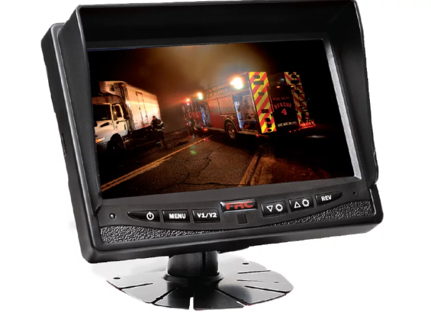 inView TrueSight monitor met camerabeeld van hulpverleningsvoertuigen